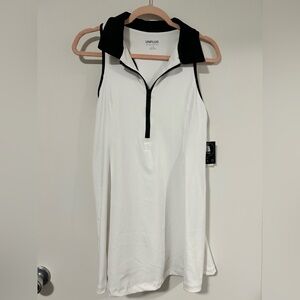 Unplug by Bluenotes Black and White Half-zip Polo Dress